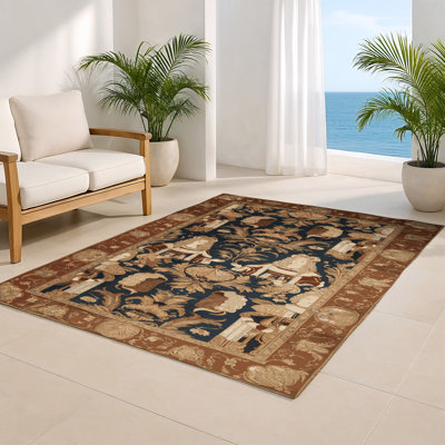 French Brown Indoor and Outdoor Area Rug