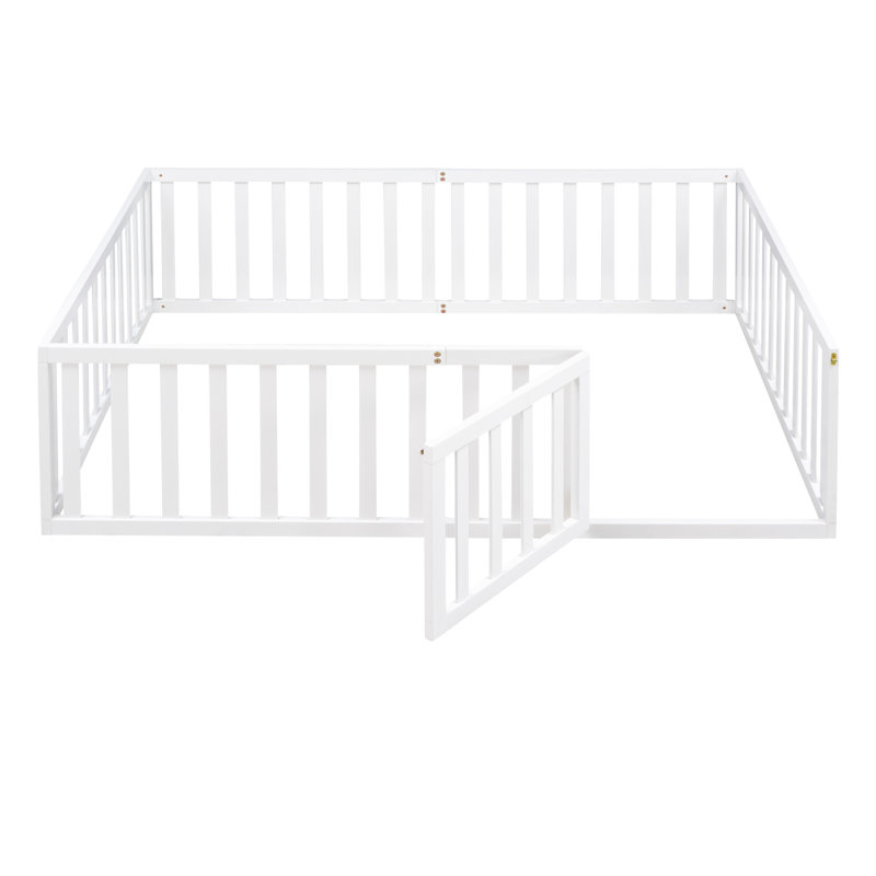 Wood Daybed Frame With Fence, Full, White