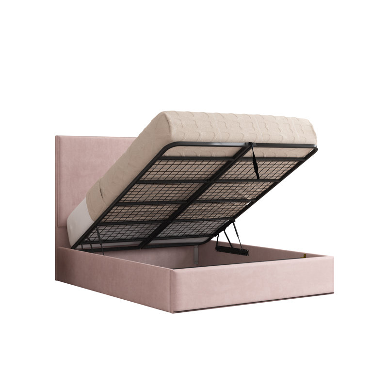 Bibian Upholstered Ottoman Storage Bed, Kingsize (5'), Pink