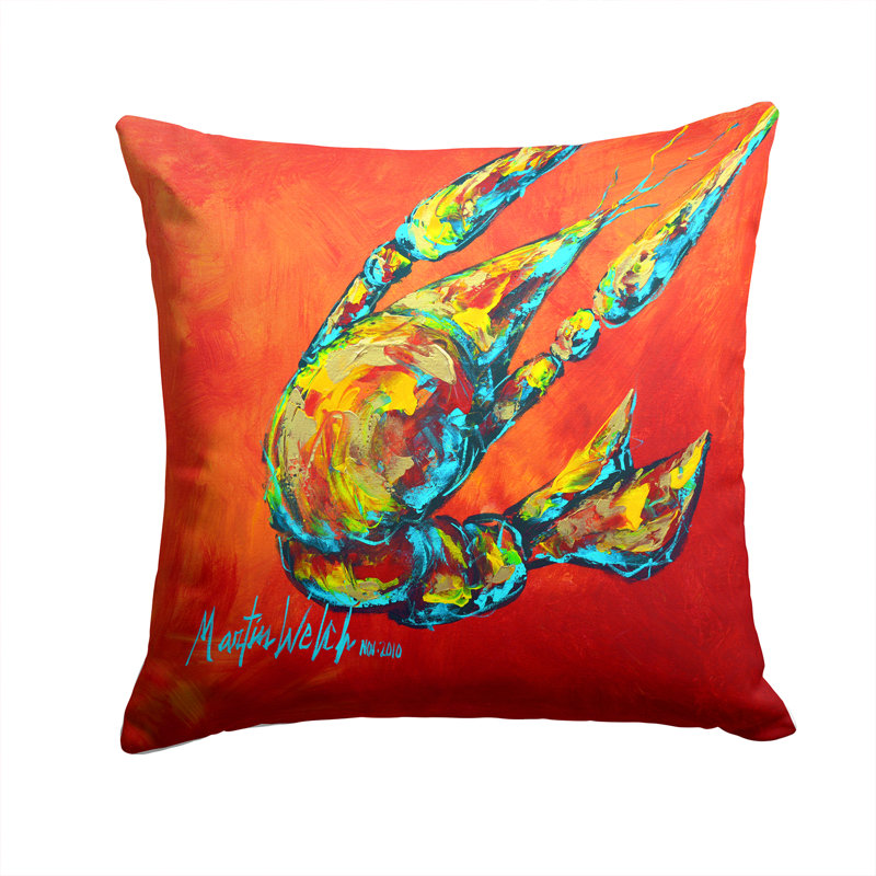 Coussin décoratif intérieur/extérieur crawfish épicée craw, H 14 po x l 14 po x P 4 po