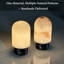 Lampe de table rechargeable moderne en albâtre naturel espagnol avec DEL à intensité variable et sans fil, lampe de chevet en pierre à dôme.