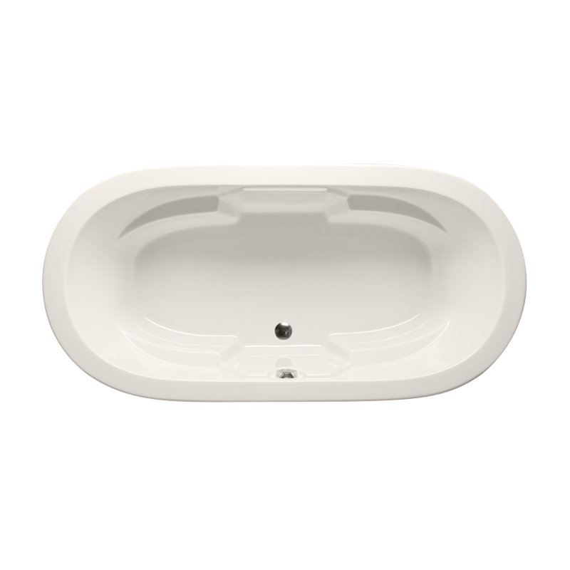 Hermosa 74" x 44" Drop In Combination Acrylic Bathtub, Biscuit