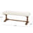 Fabric Cream Bench with Brown Turned Legs
