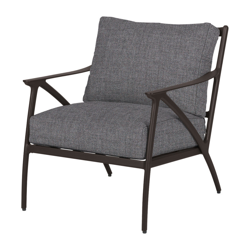 Amari Cast Outdoor Lounge Chair, Cast Slate Sunbrella® Plainweave, Carbon