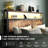 Hugo Modern Platform Bed Frame with 2-Tier Wood Storage Headboard LED Lights and Charging Station-248907181-232753174