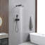 Robinet de douche monocommande à 2 jets de pluie et ensemble de douche à main en noir mat (valve incluse)