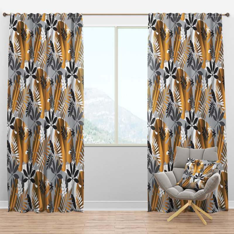 Panneau de rideau simple semi-diaphane avec passe-tringle Mid-Century Luxury, l 52 po x L 95 po