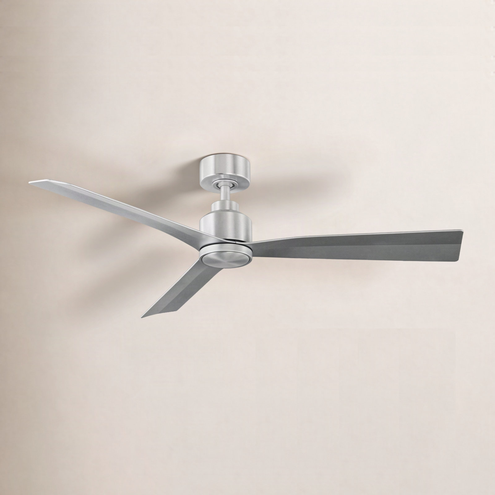 52" Smart Ceiling Fan with Light Kit, Brushed Aluminum, Without Light Kit