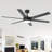Vaczon 60" Modern Smart Large Ceiling Fan with Dimmable 3CCT LED Lights, 6-Speed Reversible DC Motor, Timer, Remote and App Control-1673542287
