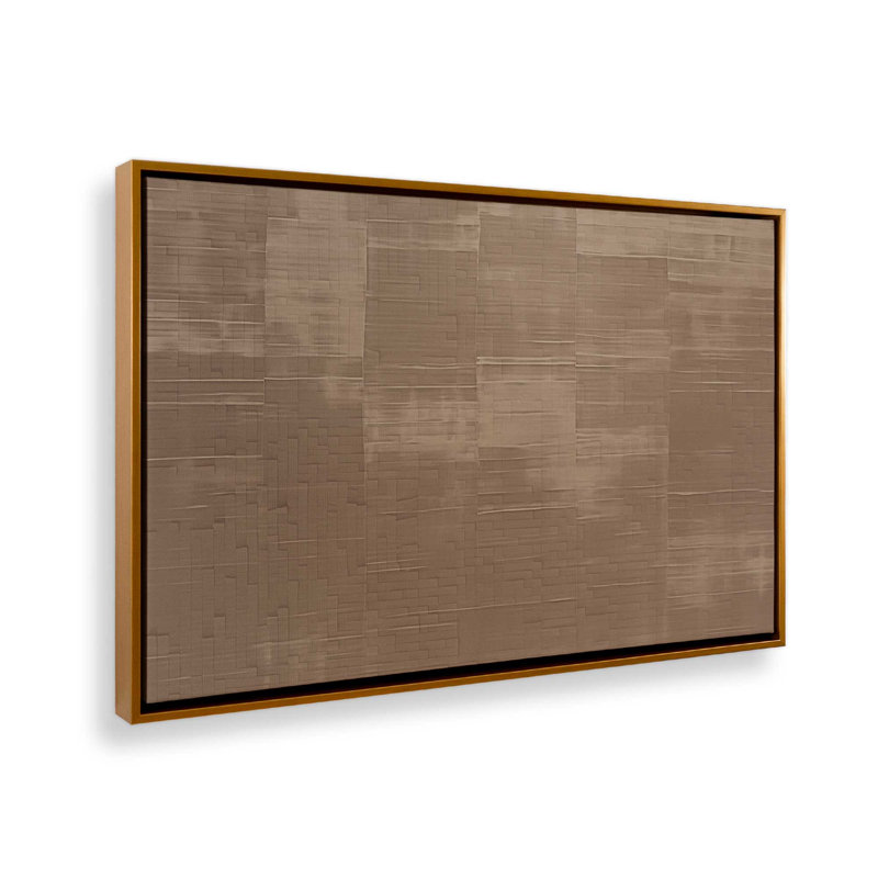«Sienna Squares I», reproduction sur toile, Cadre flottant or poli, H 20,75 po x l 30,75 po x P 1,75 po, 1