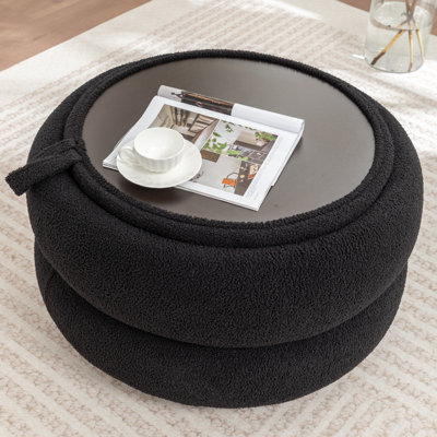 Upholstered Round Storage Ottoman