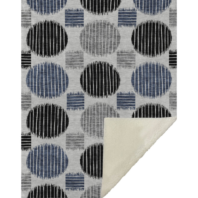 Jeté géométrique Addison Sherpa ASB900, Gris
