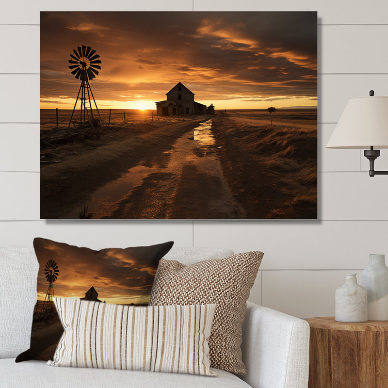 Wind Turbines Country Charm II sur impression sur toile, Toile tendue, H 24 po x l 32 po x P 1 po