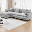 Canapé modulaire en L avec repose-pieds CloudHaven, canapé rembourré 3 places en chenille pour salon et appartement, dossier rembourré avec repose-pieds mobile, design moderne américain-1137175146
