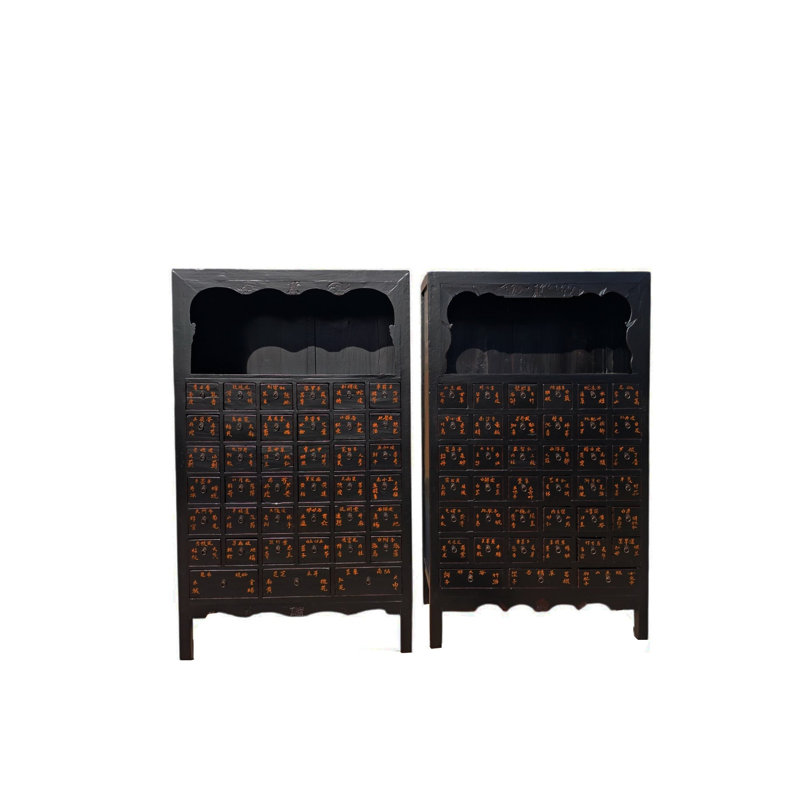 Paire de cabinets d'apothicaire antiques chinois authentiques, vers 1846