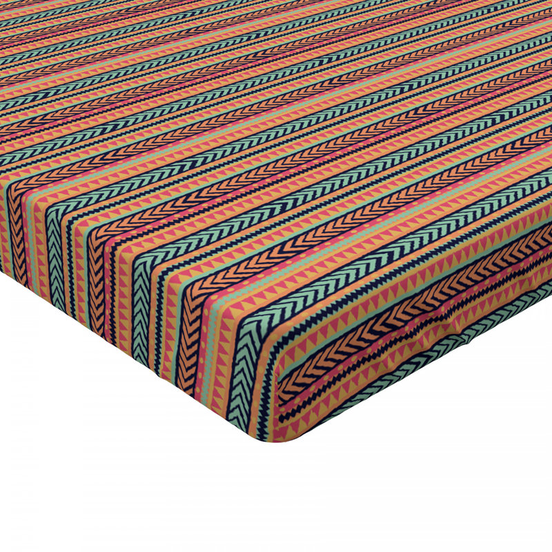 Tribal Microfiber Fitted Sheet, Queen Fitted Sheet