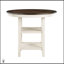 Ensemble de salle à manger à hauteur de comptoir 5 pièces blanc antique et brun avec tablettes intégrées et chaises confortables, parfait pour les maisons modernes et traditionnelles-989253749-989253752
