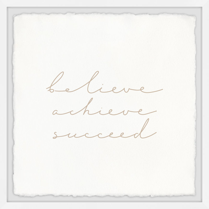 «Believe And Achieve», reproduction encadrée, H 12 po x l 12 po x P 1,5 po