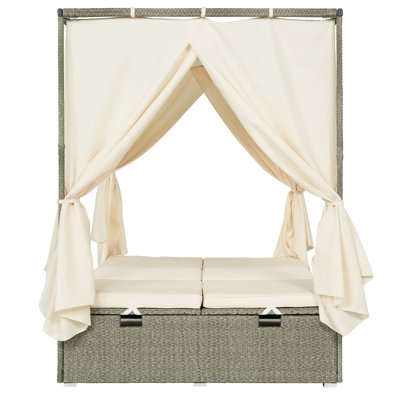 Adjustable Outdoor Sun Lounger With Canopy