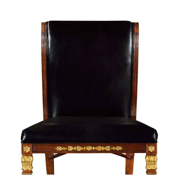 Chaise d'appoint rembourrée en cuir Icare