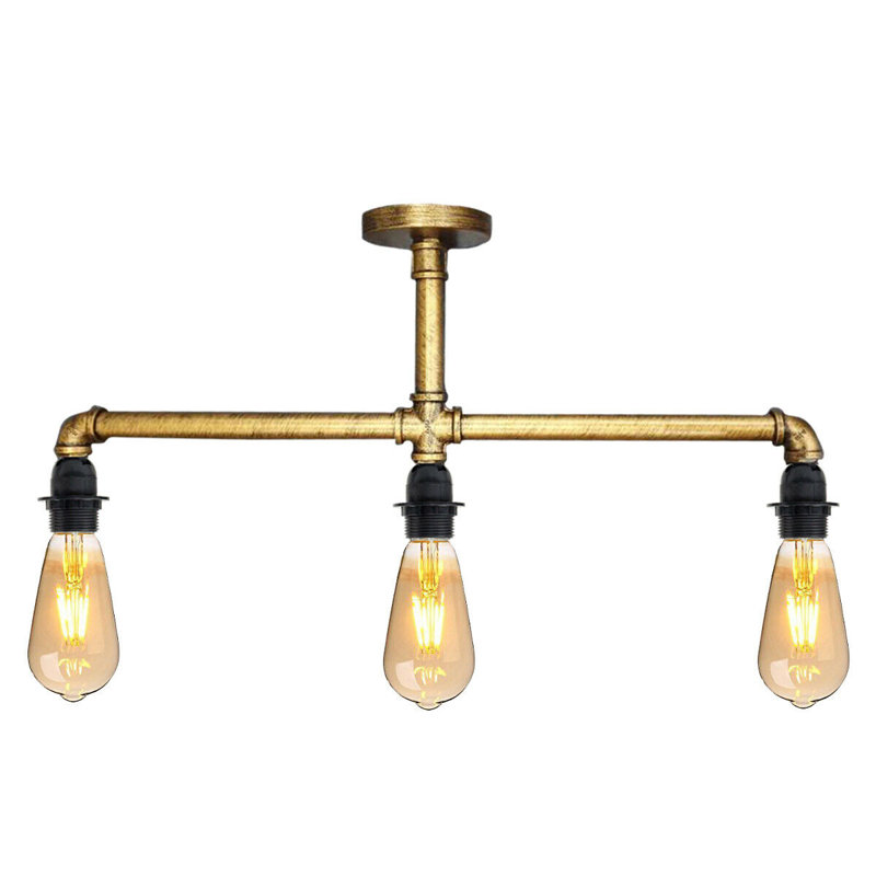 Maysen Semi Flush Mount, Brushed Copper