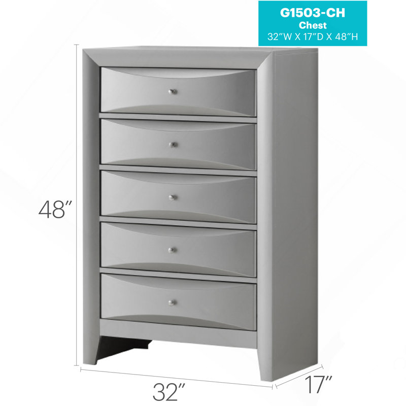 Commode Marilla G1503-CH, champagne argenté, Champagne