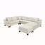 Canapé modulaire Canapé modulaire rembourré en chenille de 111,8 po avec repose-pieds de rangement mobile pour le salon-1485671047