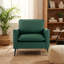 Ensemble de 2 fauteuils d'appoint rembourrés en similicuir vert 2 pièces, fauteuil simple de style Mid-Century moderne pour le balcon du salon-1888580139