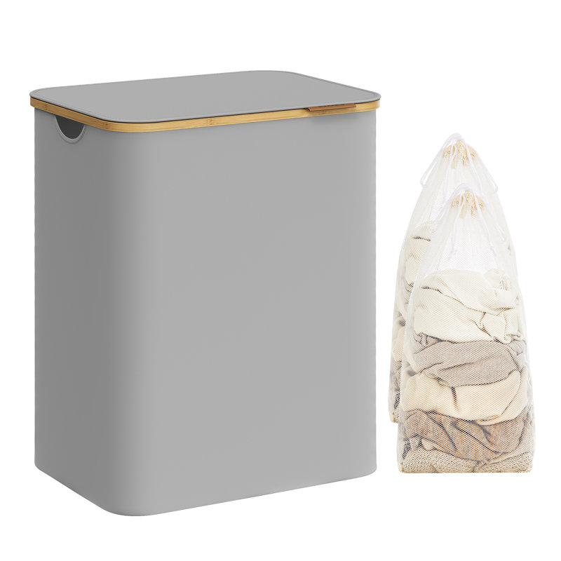 Laundry Hamper with Handles, Dove Grey
