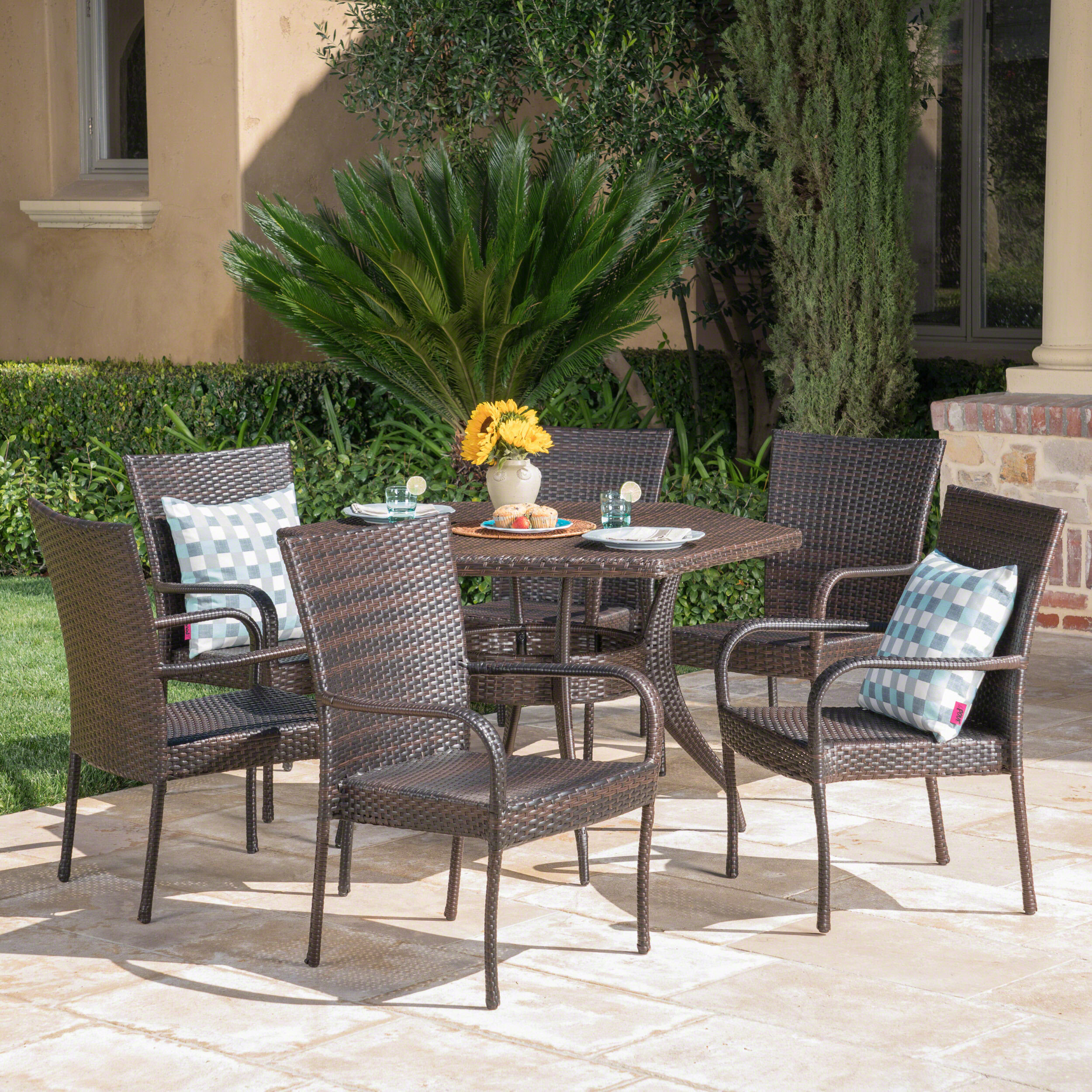 Highland Dunes 6 - Person Specialty Outdoor Dining Set | Wayfair