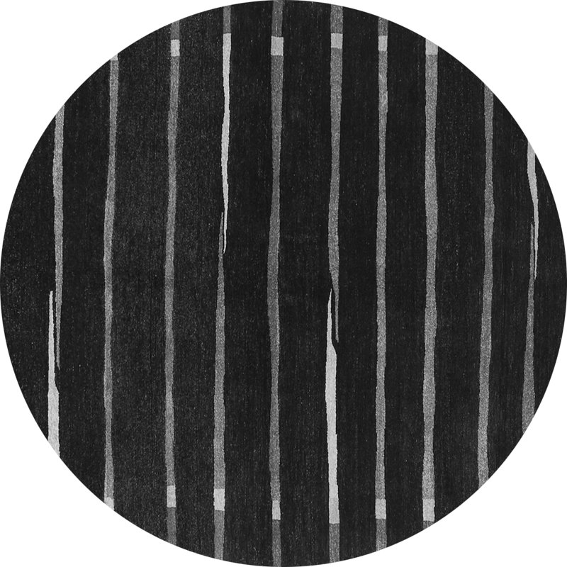 Nairy Performance Striped Indoor Rug, Round 5'