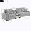 Canapé modulaire 3 places 111,8 po avec accoudoirs de rangement et console centrale pour le salon-662792609