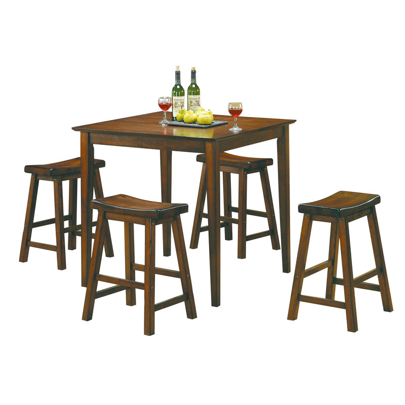 Tabouret de bar de 29 po de hauteur, 2 pièces, siège de selle, bois massif, finition cerisier, tabourets indispensables de la salle à manger de style siège de 29 po, Make Your Shine