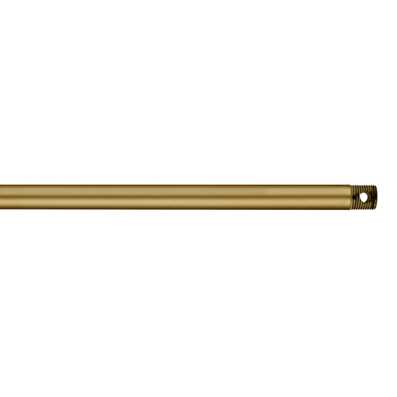 Visual Comfort Fan 36" long 1/2" diameter threaded ceiling fan extension downrod in Matte White finish, Burnished Brass