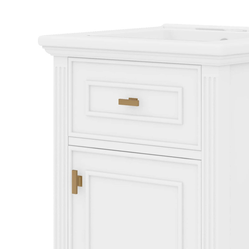 Ensemble de meuble-lavabo élégant de 20 pouces avec tiroir inclinable, tablette multifonctionnelle et support de rangement