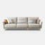 Canapé modulaire gris en cuir véritable-1466505953