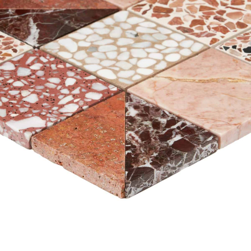Elizabeth Sutton Artem Mosaic Tile, Cardinal Terracotta Red