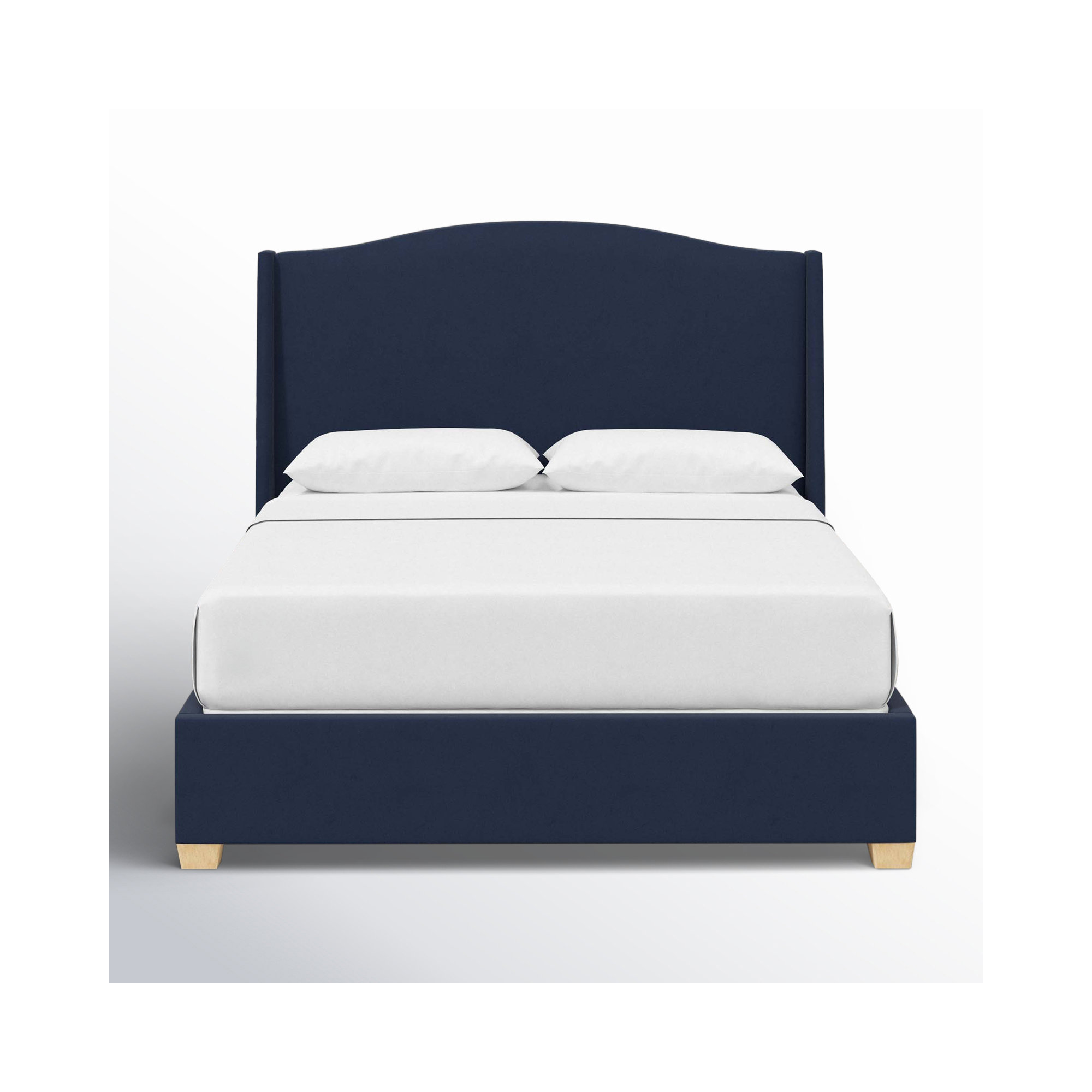 Allis Upholstered Wingback Bed, Classic Ink Performance Velvet, California King