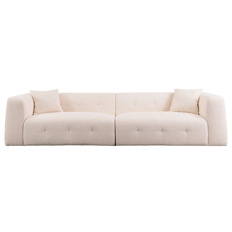 Beige moderne pour chambre à coucher - accoudoir carré, 3, confortable et élégant, convient au salon, au bureau, à la salle de conférence