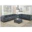 1 pièce ARMLESS CHAIR SEULEMENT en tissu chenille gris avec accoudoirs modulaires et coussins de salon