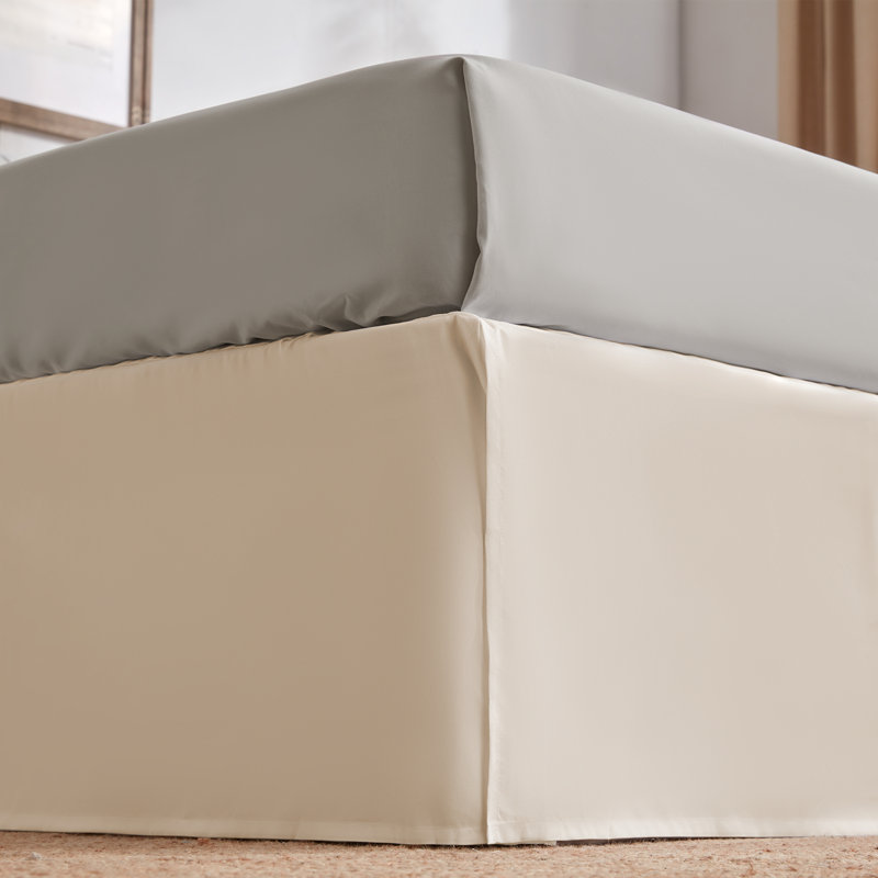 Pleated Bed Skirt, Queen, Beige