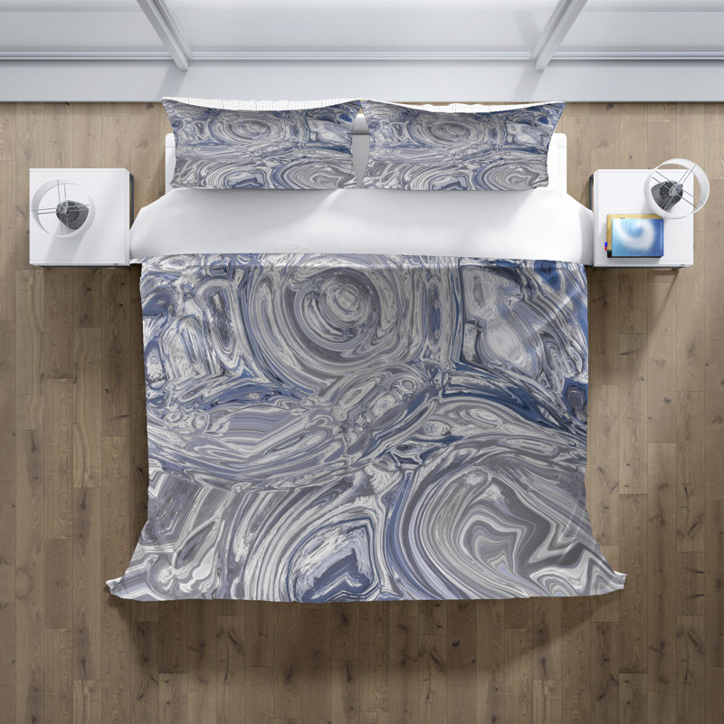 Polyester Abstract Duvet Cover, King Duvet Cover + 2 King Shams
