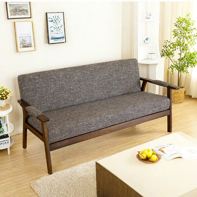 Ruggero Upholstered 63'' Settee, Gray