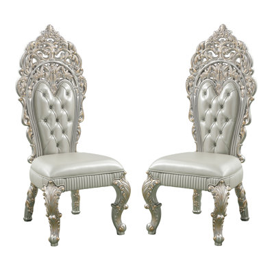 Chaise d'appoint en bois composite gris et gris Mission Bay (ensemble de 2) avec dossier capitonné