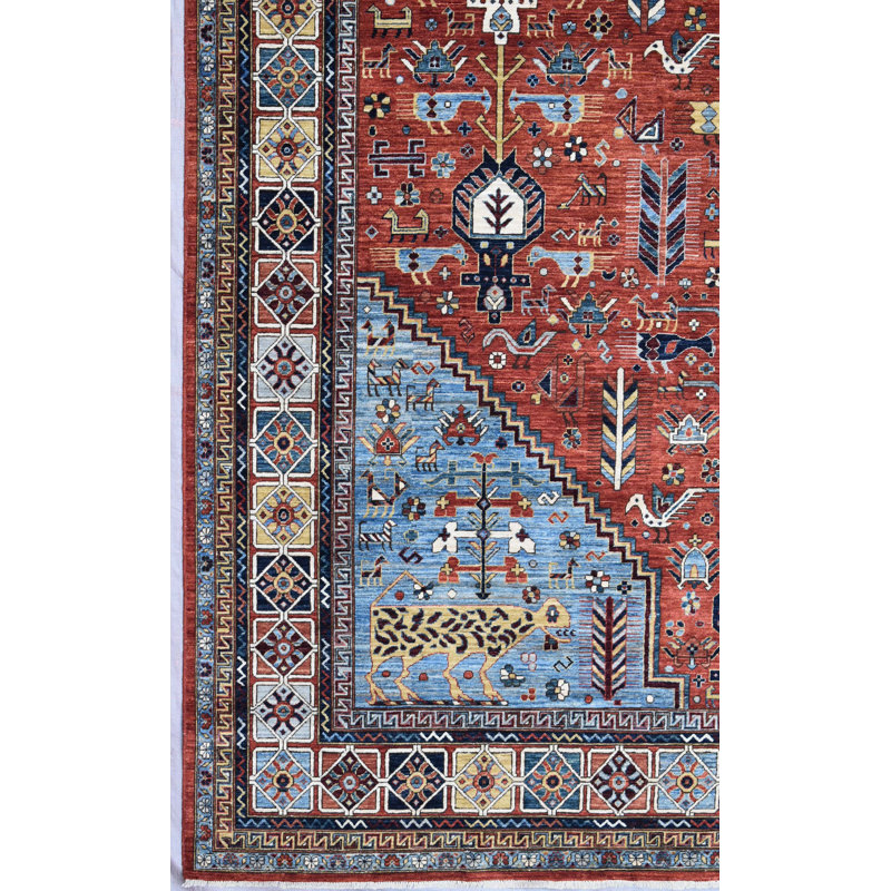 New Turkmen Afghan One-of-a-Kind Rectangle 8'10" X 11'8" Area Rug