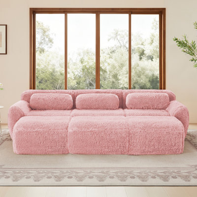 Canapé modulaire 3 places à haute densité avec 3 repose-pieds