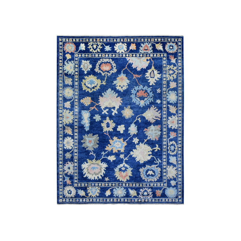 Tapis en laine noué à la main 9 po 2 po x 11 pi 5 po Oushak