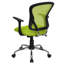 Chaise de bureau pivotante à dossier moyen en maillage avec accoudoirs et base en chrome-17744132