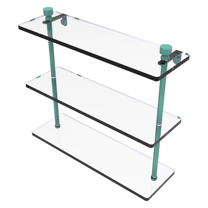 Ballenas 3 Piece Tiered Shelf, Sea Foam Green, 15" H x 16" W x 5" D