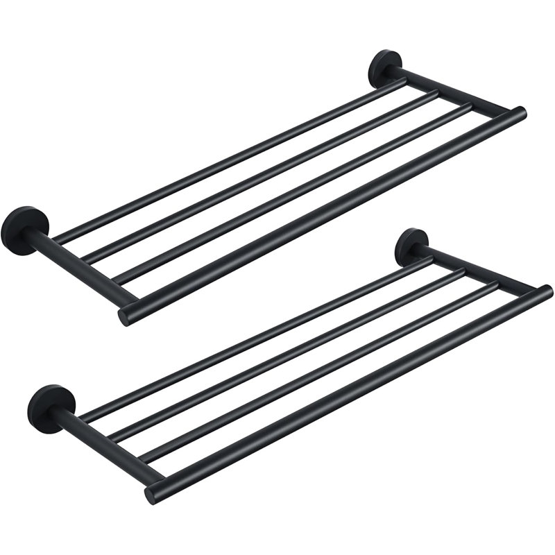 Heavy Duty Stainless Steel Towel Bar With Wall Mounted Shelf, Bathroom Towel Rack Organizer For Hand And Bath Towels, Durable And Rust-Resistant Design